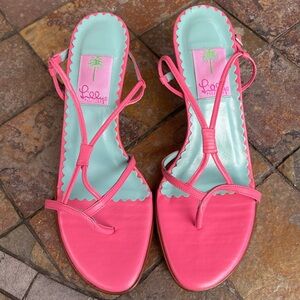 Lilly Pulitzer Pink Strap Sandals, Women’s Size 8M